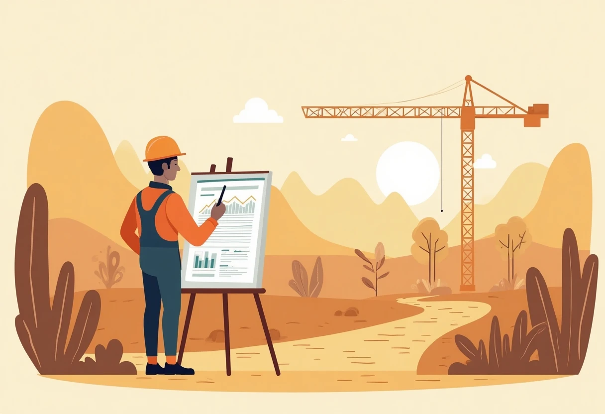 Profesional en sitio de construcción hotelera