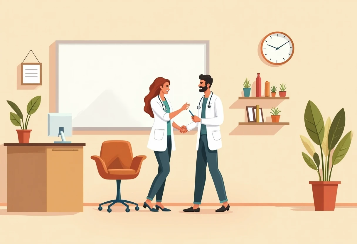 Healthcare professionals in discussion