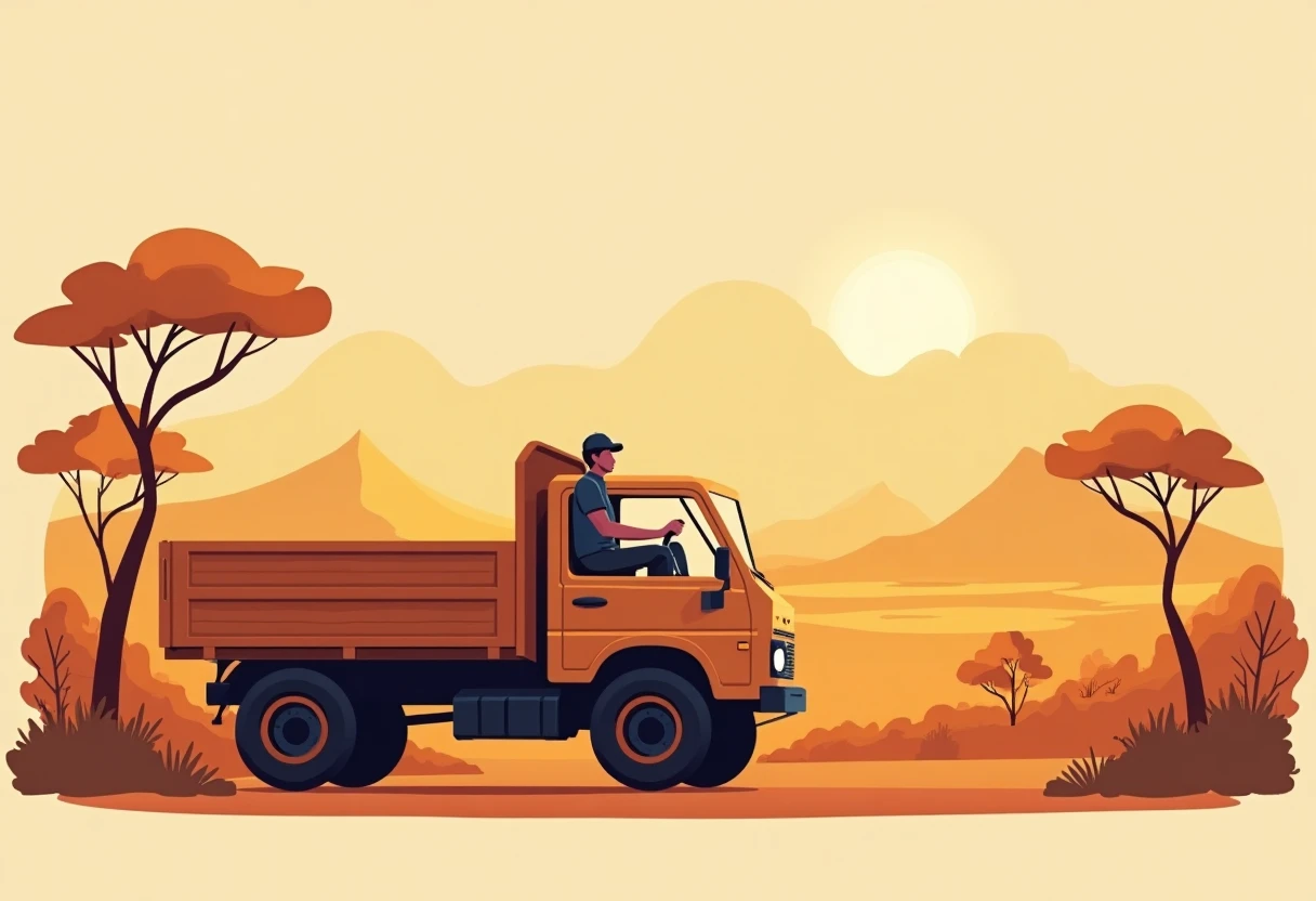 Fahrer mit Landschaft im Hintergrund