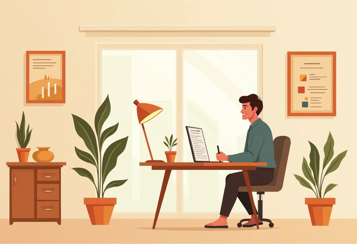 Lavorare in un ambiente d'ufficio moderno