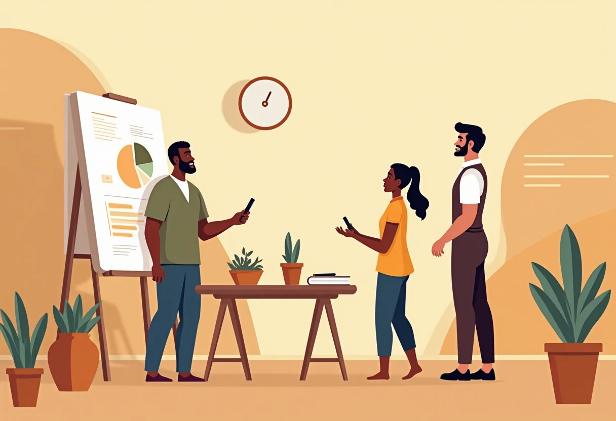 Personnes discutant d'opportunités d'emploi