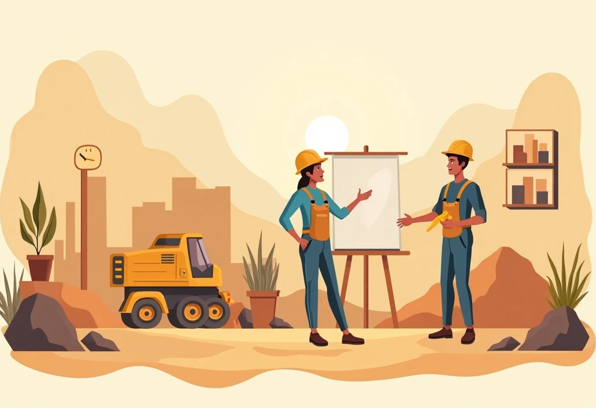Trabajadores en un sitio de construcción