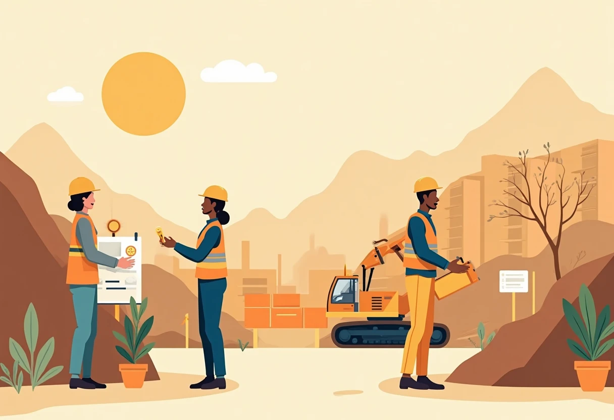 Futuristic warehouse illustration