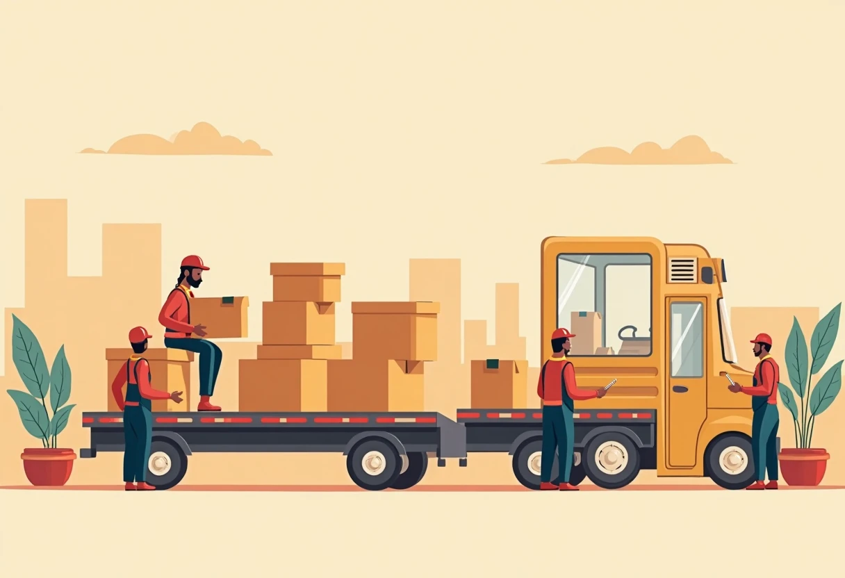 Warehouse workers in action