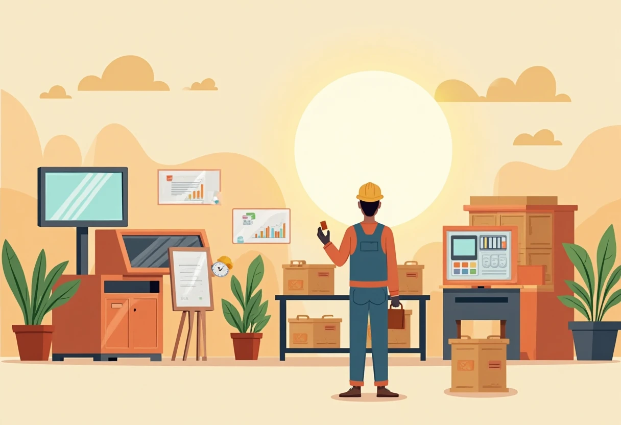 High-tech warehouse machinery